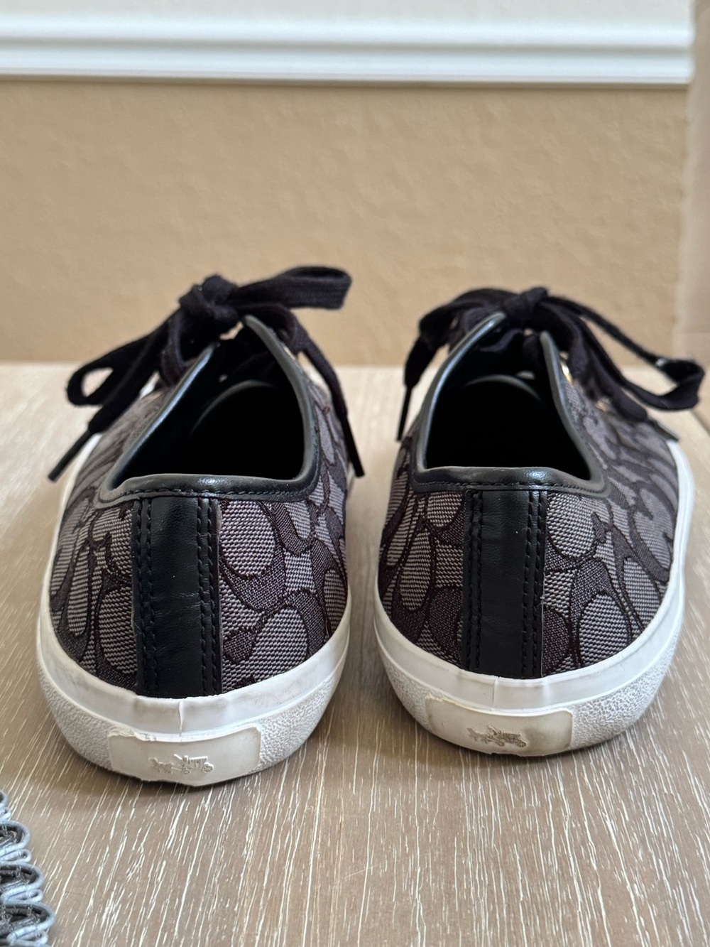 Coach Black Empire Canvas Sneakers w: Gold-Tone Accents - Picture 4 of 8